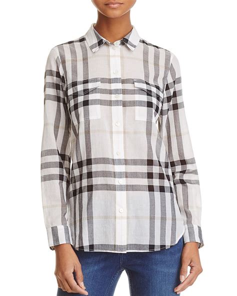 burberry check print button-down shirt 100 exclusive